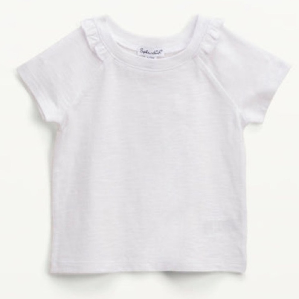 Splendid White Baby Ruffle Neck Tee 12-18 Months